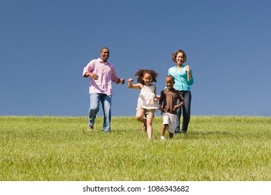 Family in a field