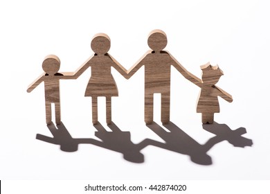 Family Figure On White Background
