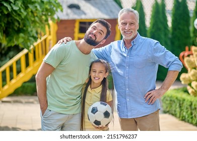 Family Football Team Looking Enjoyed And Dhappy