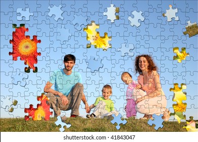 Family Of Four Puzzle Collage