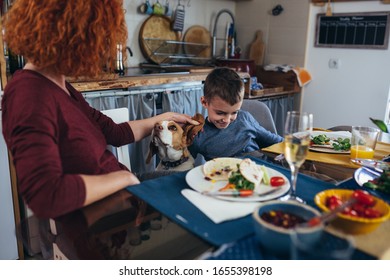 Family Gathering At Home. Vegan Dinner Party