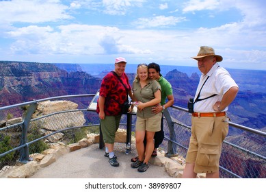 Family In Grand Canyon National Park - North Rim