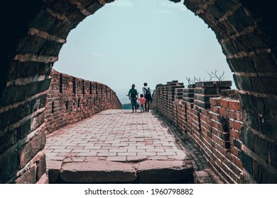 Family In The Great Wall Of China