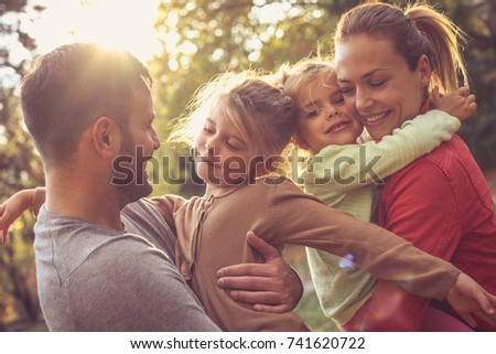 Family group hug. 