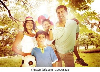 Family Happiness Parents Holiday Vacation Activity Concept - Shutterstock ID 300906392