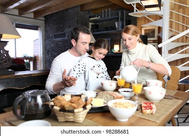 Family Having Breakfast