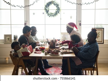 Family Having A Christmas Dinner