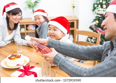 Family Having A Christmas Party