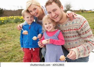 Family Having Egg And Spoon Race - Powered by Shutterstock