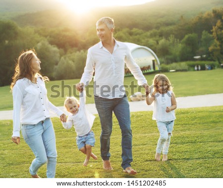 Family is having fun outdoors 