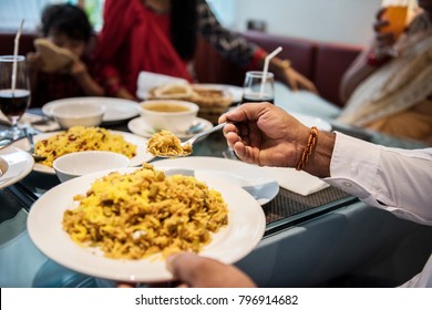 Family Having Indian Food