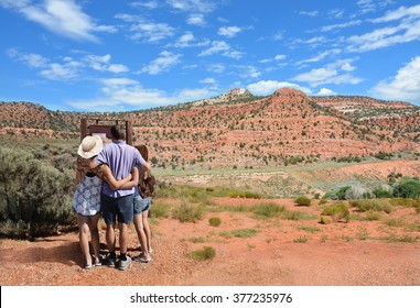 Family Hiking In The Mountains On Vacation, New Mexico, USA,