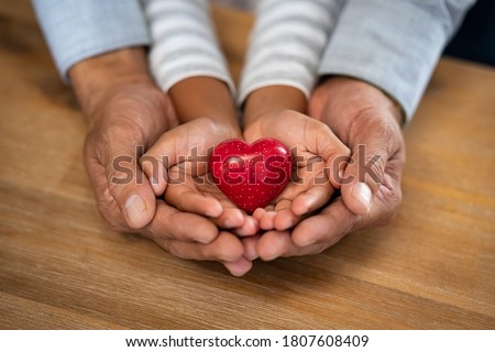 Similar – Image, Stock Photo red heart on the delineator