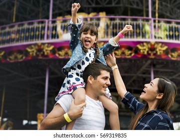 Family Holiday Vacation Amusement Park Togetherness