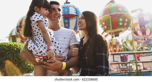 Family Holiday Vacation Amusement Park Togetherness