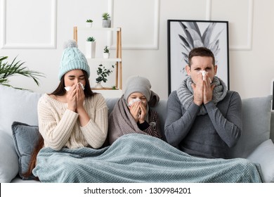 Family Ill With Flu At Home