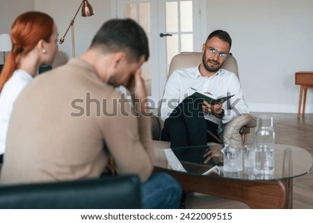 Family issues. Couple at a psychologist's appointment.