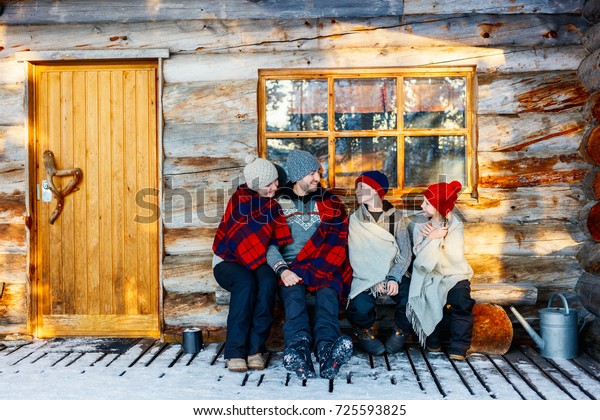 Family Kids Outdoors On Beautiful Winter Stock Photo Edit Now