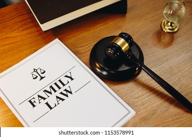 Family  Law Legal Documents With Gavel At The Side