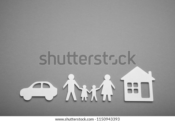 Family life, house, auto concept. Finance protect,\
broker. Copy space for\
text.