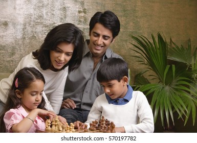 Family Look At Chess Set