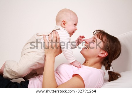 Family Moments Mother Enjoying Her Cute Stock Photo Edit Now