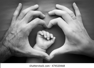 Family, Mother With Father Holding Baby Hand, Holding Mother Hand, Happy Memory, Family Tree