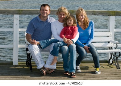 Family On Boardwalk