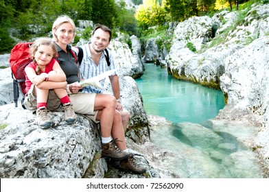 Family On Mountain Trek