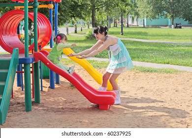 family on playground