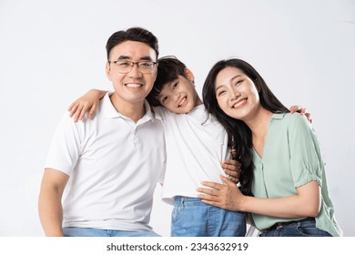 A family on a white background - Powered by Shutterstock