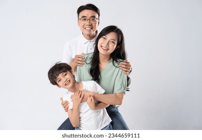 A family on a white background - Powered by Shutterstock