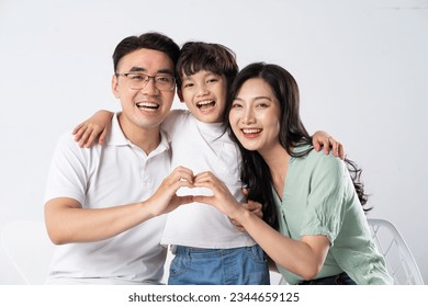 A family on a white background - Powered by Shutterstock
