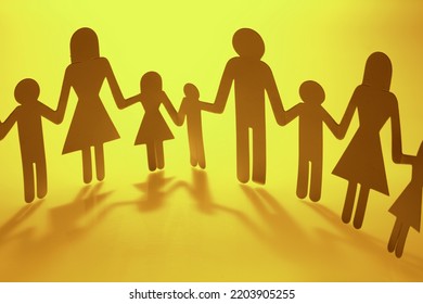 Family Paper Chain Cutout Holding Hands