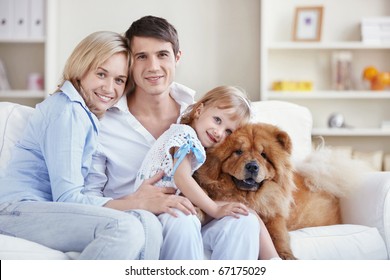 Family With Pets At Home