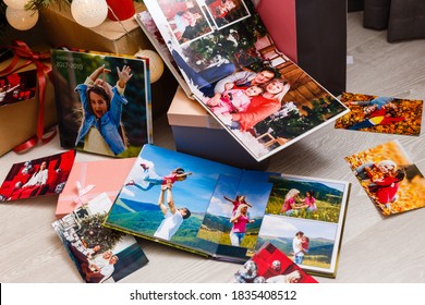 Family Photo Album Near The Christmas Tree