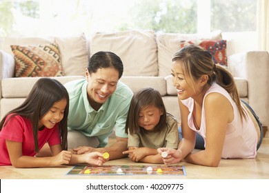 Family Playing Board Game Home Stock Photo 40209775 