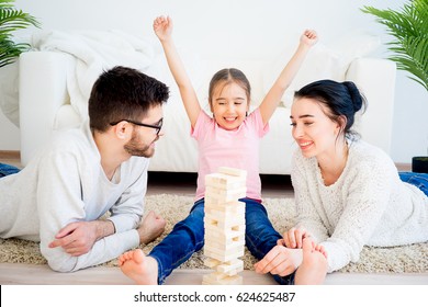 Family Playing Jenga