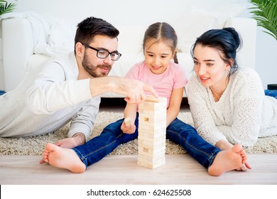 Family Playing Jenga