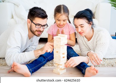 Family Playing Jenga