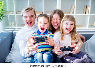 Family Playing Video Games