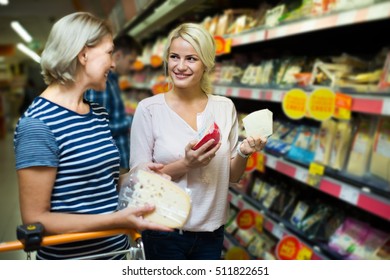 family purchasing  food in interior