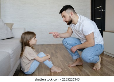 Family Relationships. Discipline, Yelling, Spanking Concept.