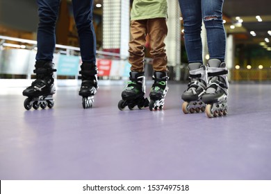 Family at roller skating rink, closeup view - Shutterstock ID 1537497518