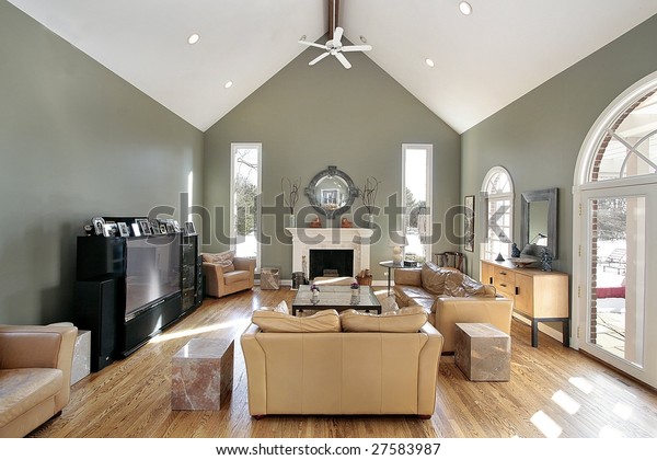 Family Room Vaulted Ceilings Stock Photo Edit Now 27583987