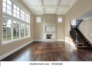 Family room with wall of windows - Shutterstock ID 39564262