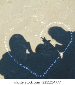 Family Sand Beach Shells Heart