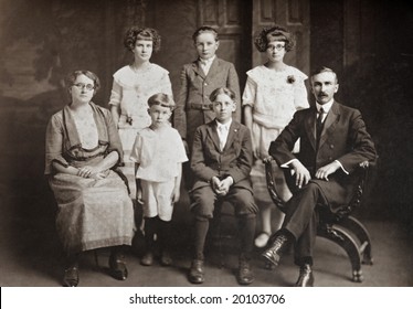 Family of Seven Antique Photograph - Shutterstock ID 20103706