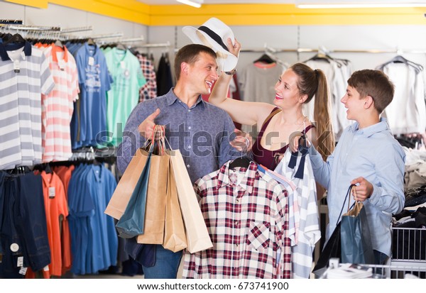 Family Shoppers Bought New Wardrobe Clothing Stock Photo Edit Now