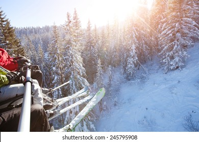 Family Sitting In Ski Lift